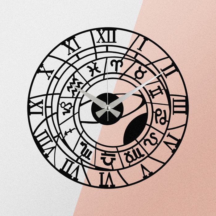 Wallity Enzoclock - S025 Reloj de pared decorativo de metal negro Wallity Enzoclock - S025 Reloj de pared decorativo de metal negro